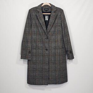 NWT  Vintage Chadwicks  Grey Plaid Wool Blend Overcoat Coat Jacket  Women's 12T